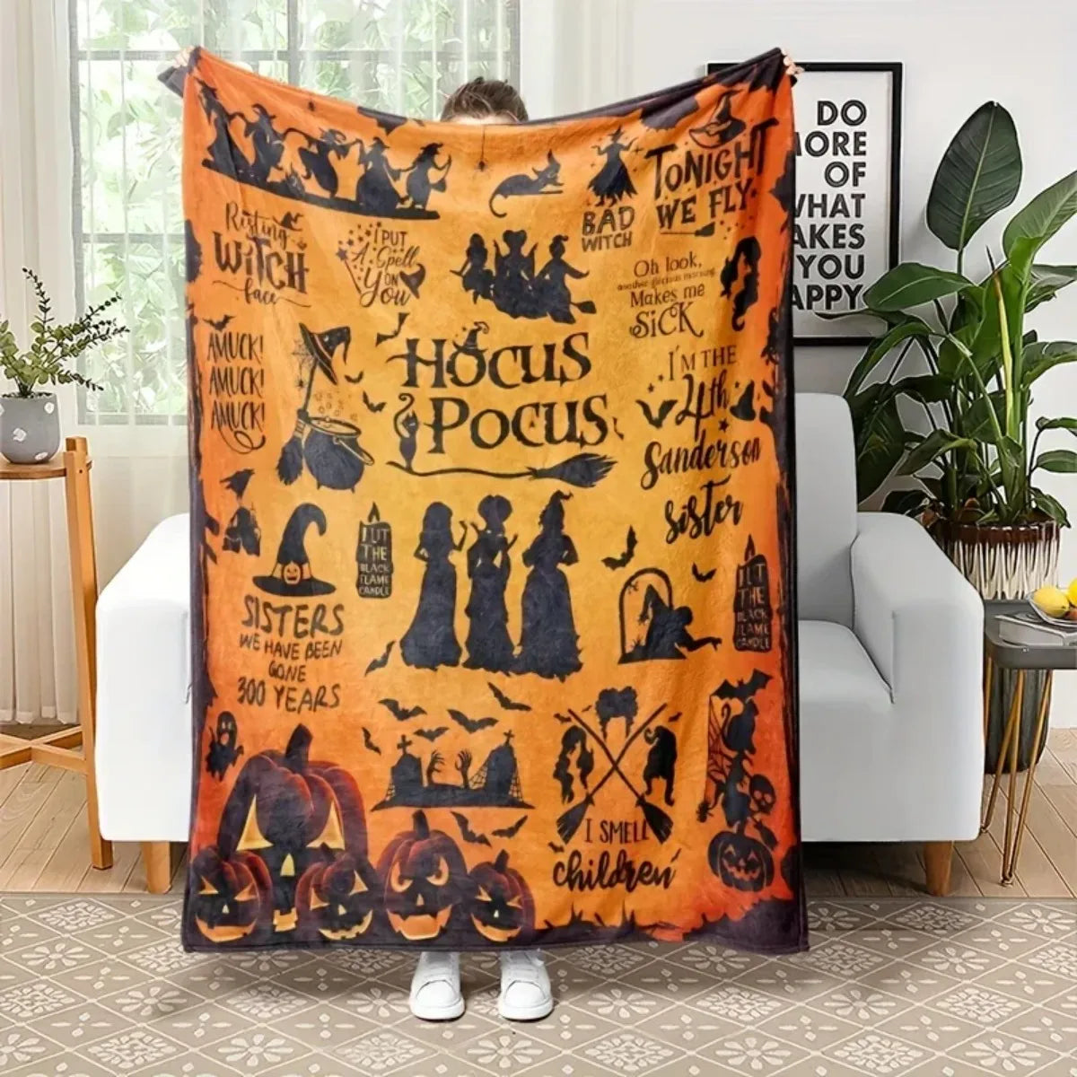 Halloween-print blanket