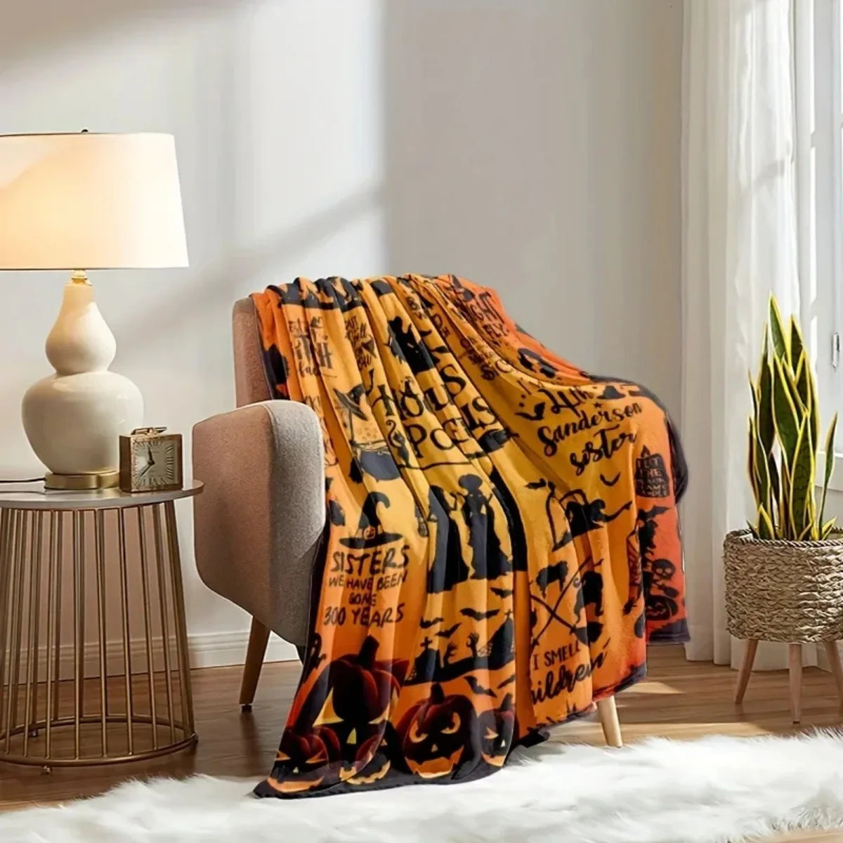 Halloween-print blanket