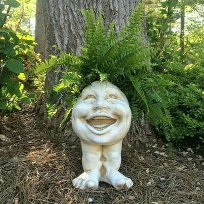 Pot avec motif de visage, 15 cm