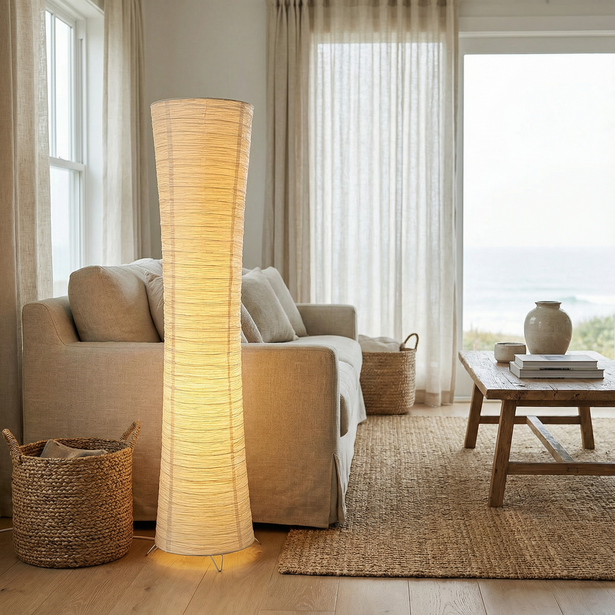 Lampa podłogowa papierowa LED