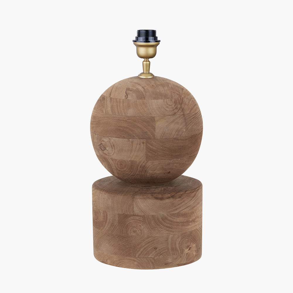 Dřevěná stolní lampa s lněným stínidlem