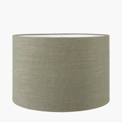 Dřevěná stolní lampa s lněným stínidlem