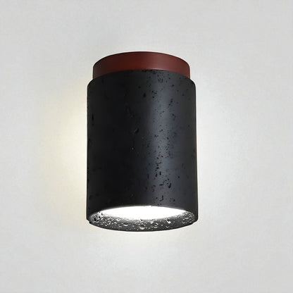 Plafonnier noir et bois