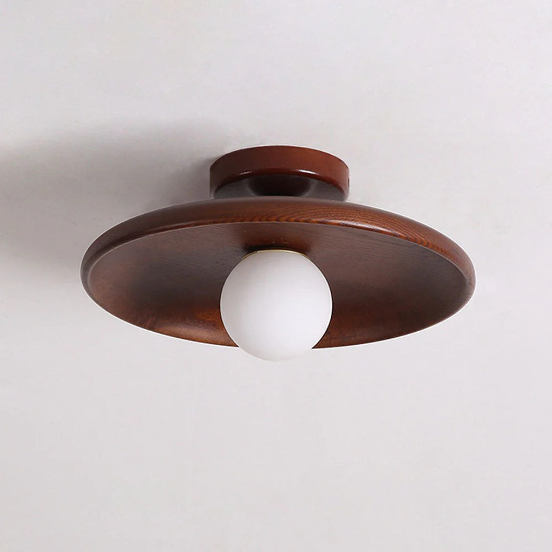 Plafonnier rond en bois