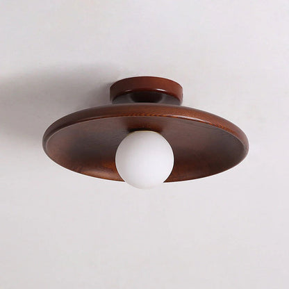 Plafonnier rond en bois