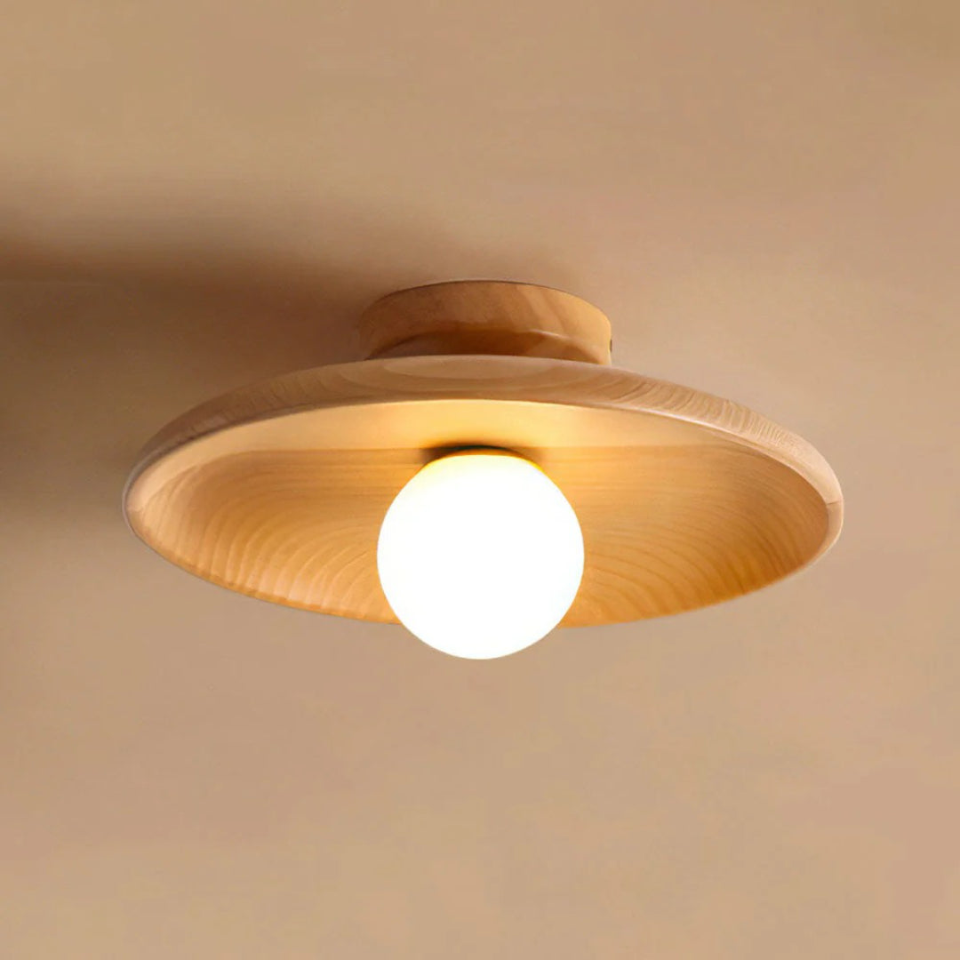 Plafonnier rond en bois