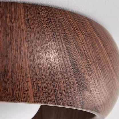 Round wood-effect ceiling lamp
