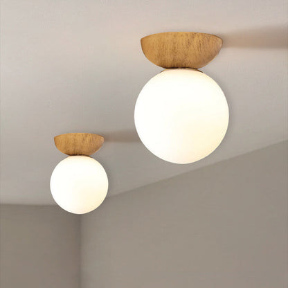 Glass globe ceiling lamp