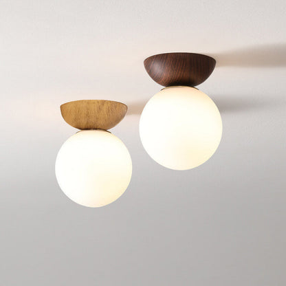 Glass globe ceiling lamp