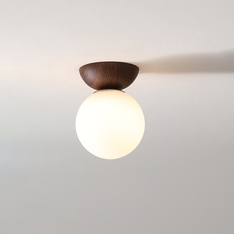 Glass globe ceiling lamp