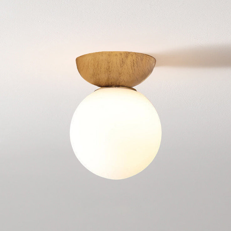 Glass globe ceiling lamp