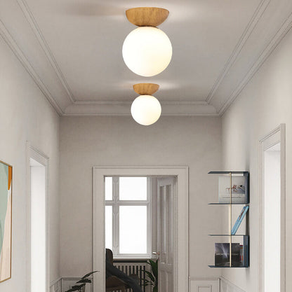Glass globe ceiling lamp