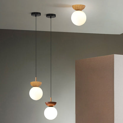 Glass globe ceiling lamp