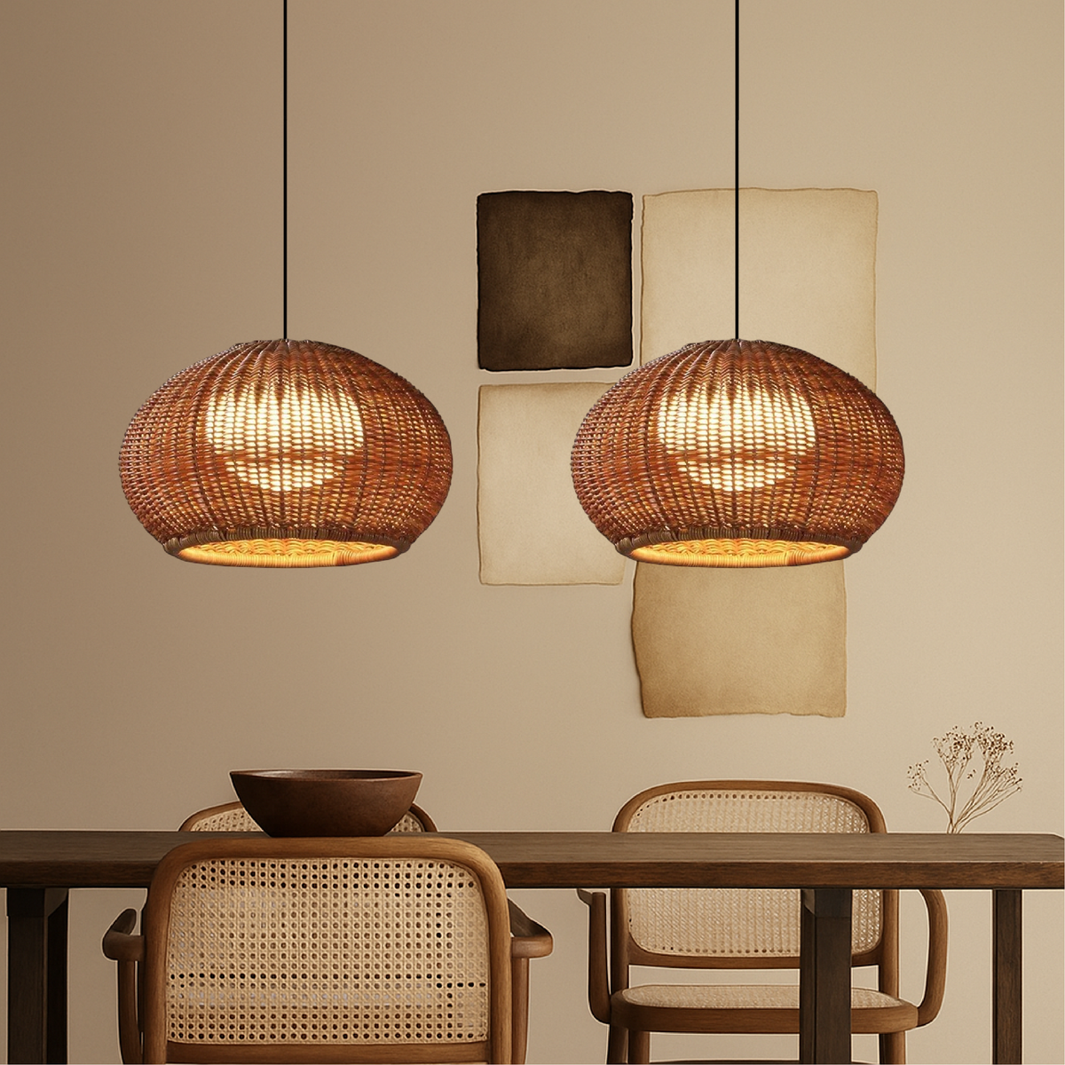 Lampa sufitowa pleciona