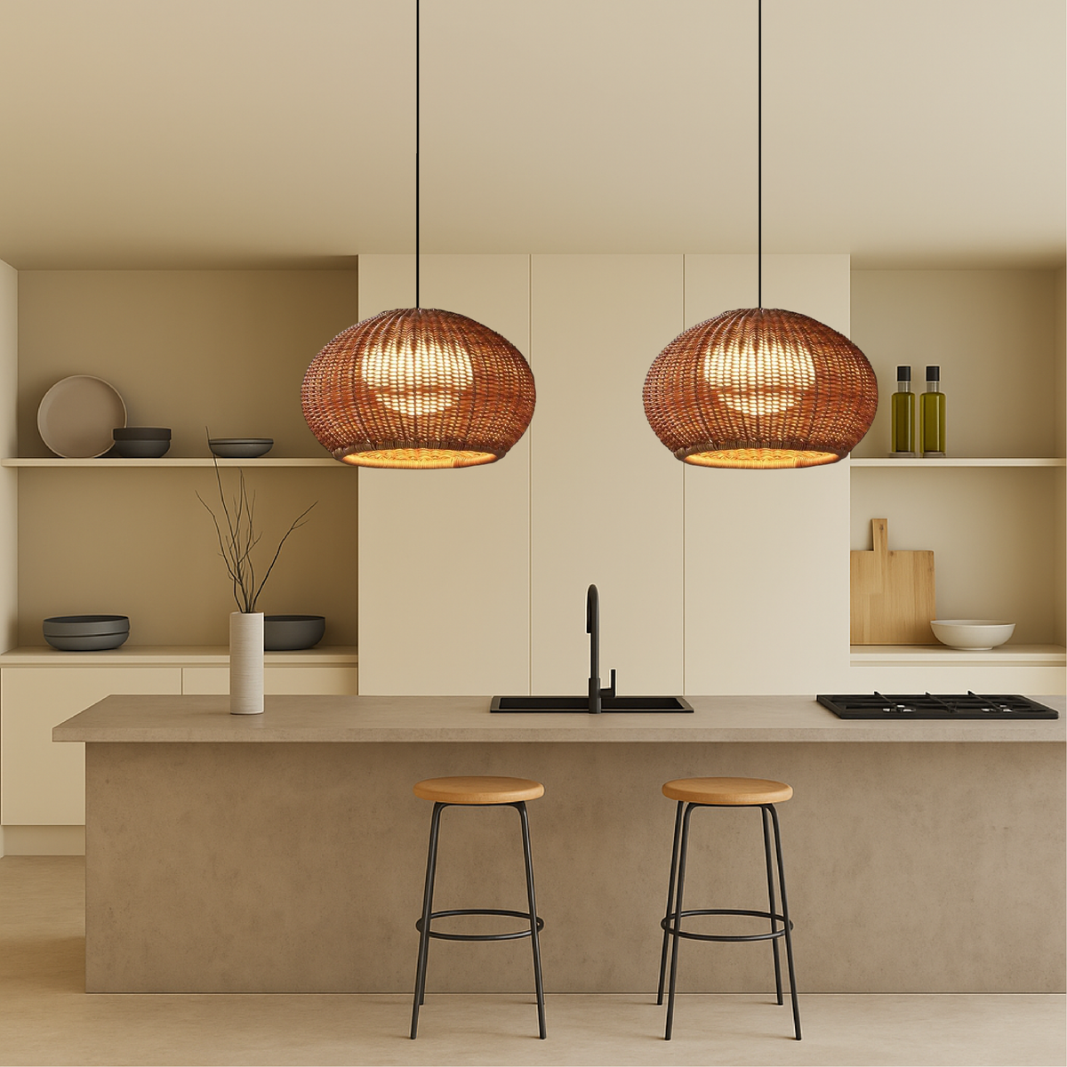 Lampa sufitowa pleciona