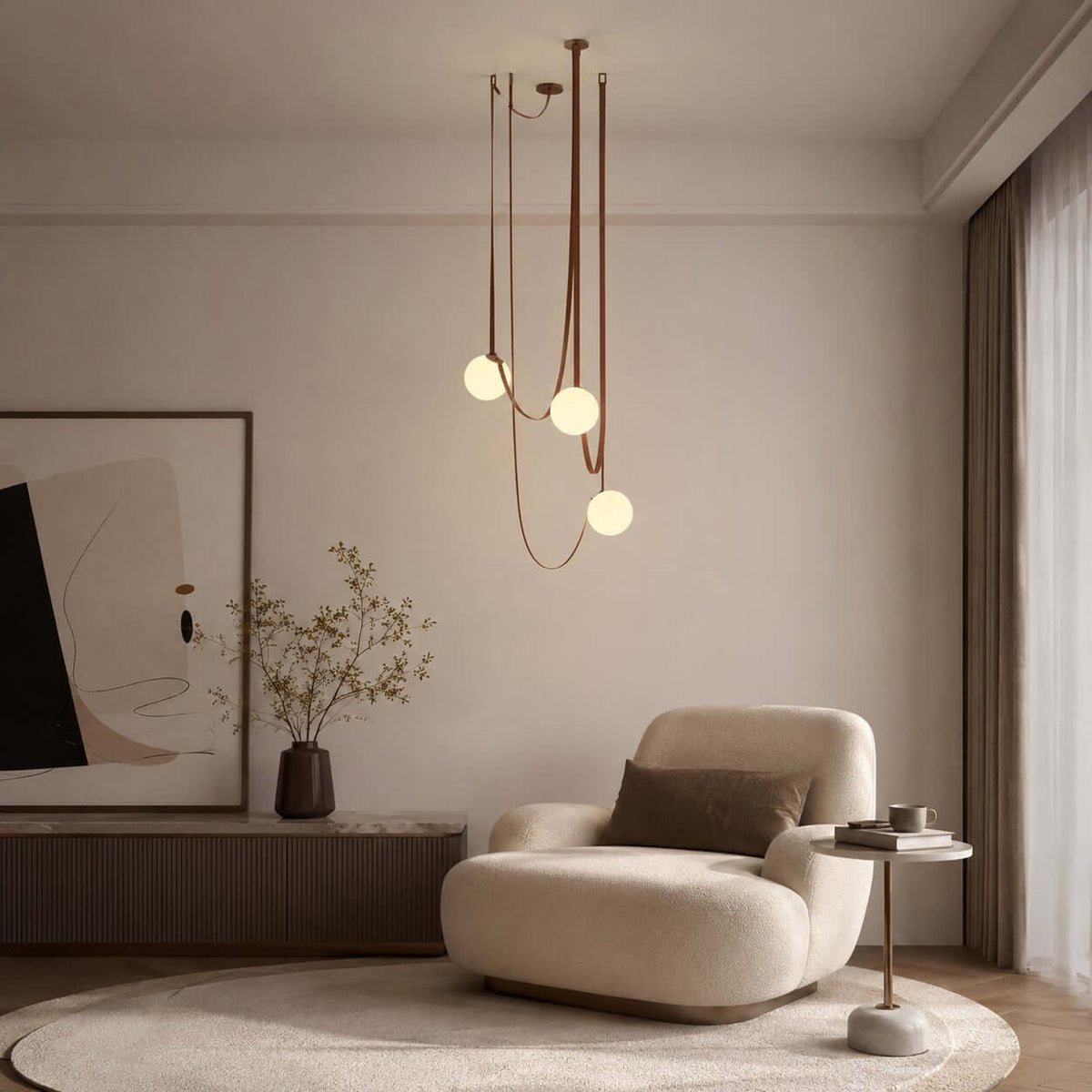 Lampa sufitowa z kulistymi kloszami