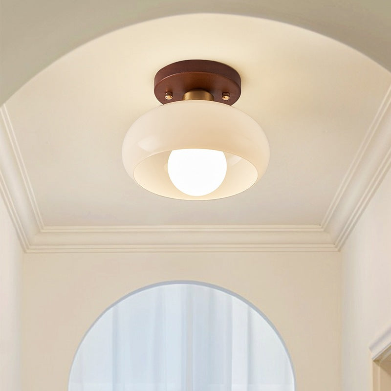 Ceiling lamp with a wood finish