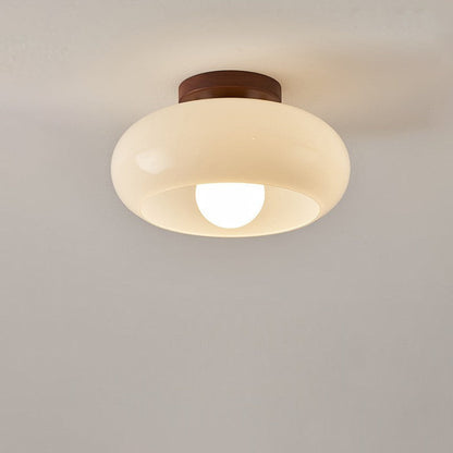 Ceiling lamp with a wood finish