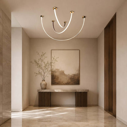 LED ceiling lamp with curved arms