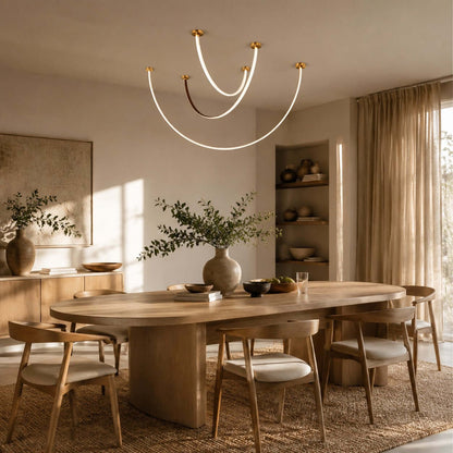 LED ceiling lamp with curved arms