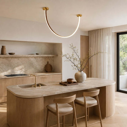 LED ceiling lamp with curved arms