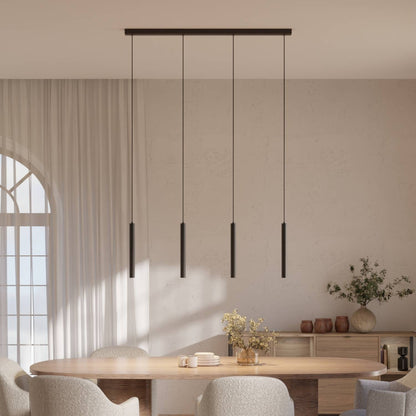 Black 4-light pendant lamp
