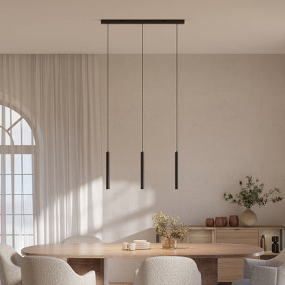 Black 4-light pendant lamp