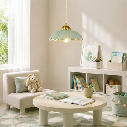 Lampa wisząca ceramiczny klosz kwiat