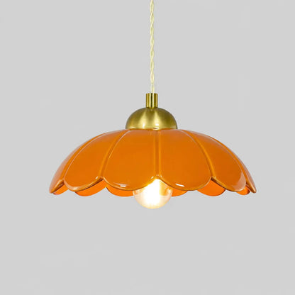 Lampa wisząca ceramiczny klosz kwiat