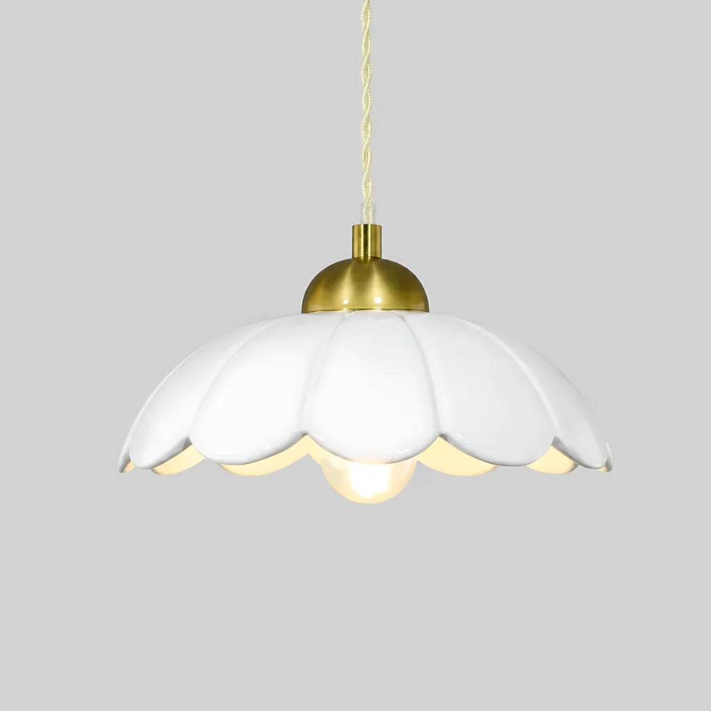 Lampa wisząca ceramiczny klosz kwiat