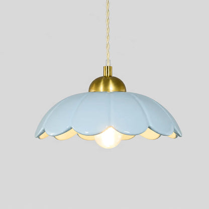 Lampa wisząca ceramiczny klosz kwiat