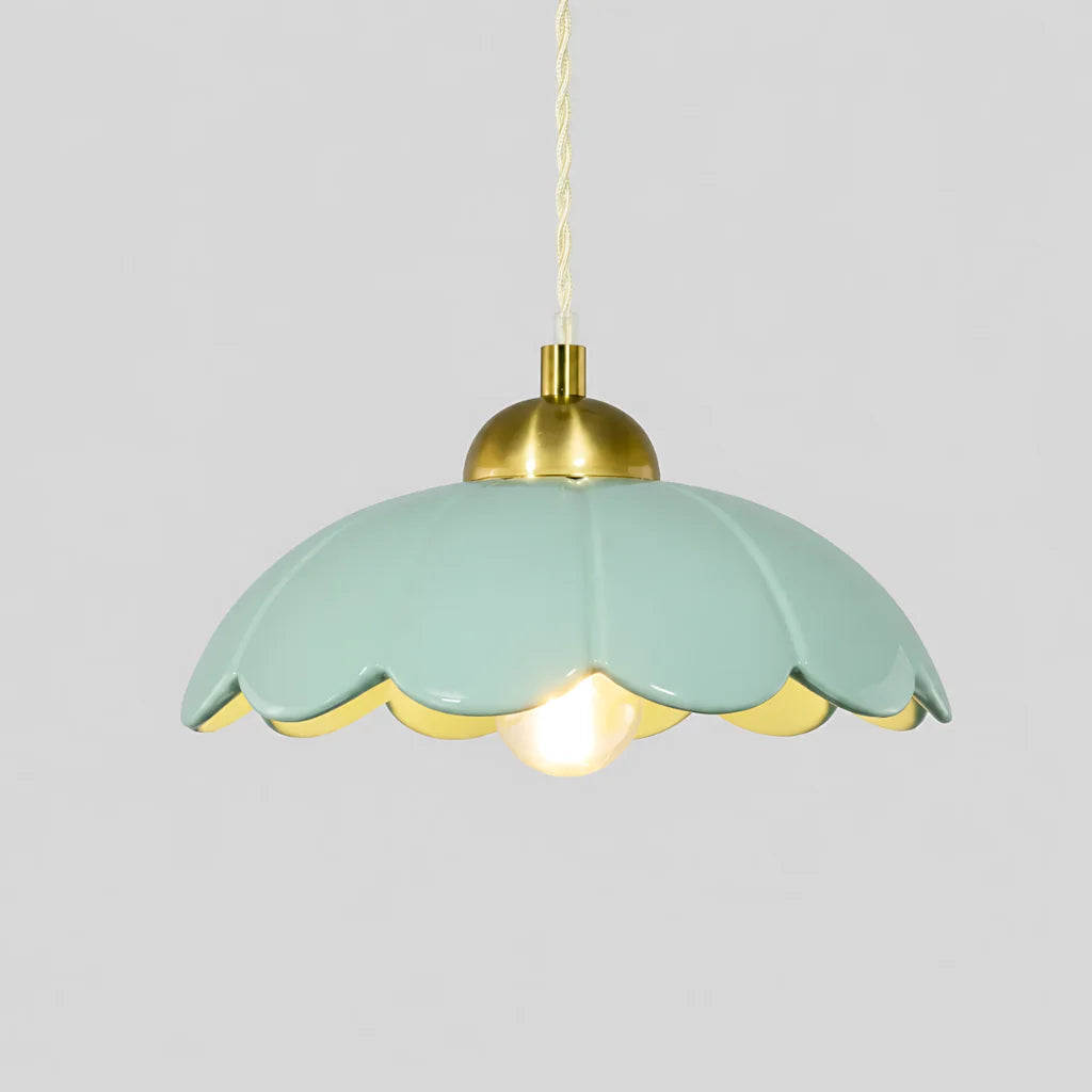 Lampa wisząca ceramiczny klosz kwiat