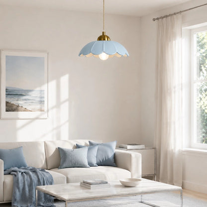 Lampa wisząca ceramiczny klosz kwiat