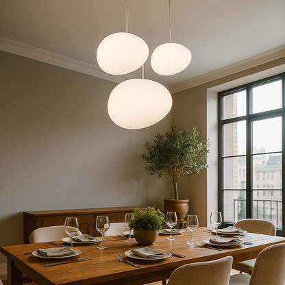 Hanging globe lamp
