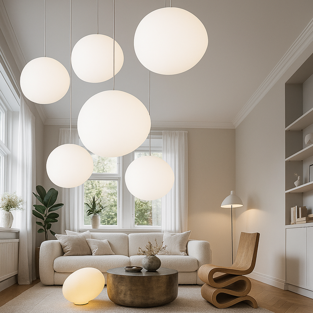 Hanging globe lamp