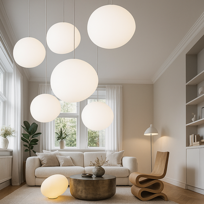 Hanging globe lamp