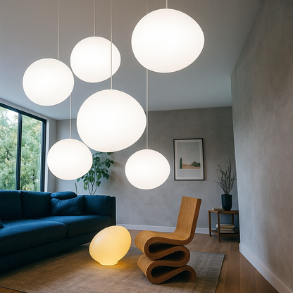 Hanging globe lamp