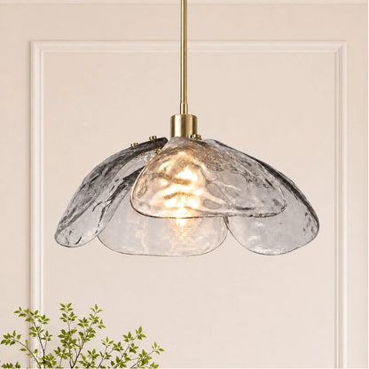 Lampe suspendue avec abat-jour en forme de fleur