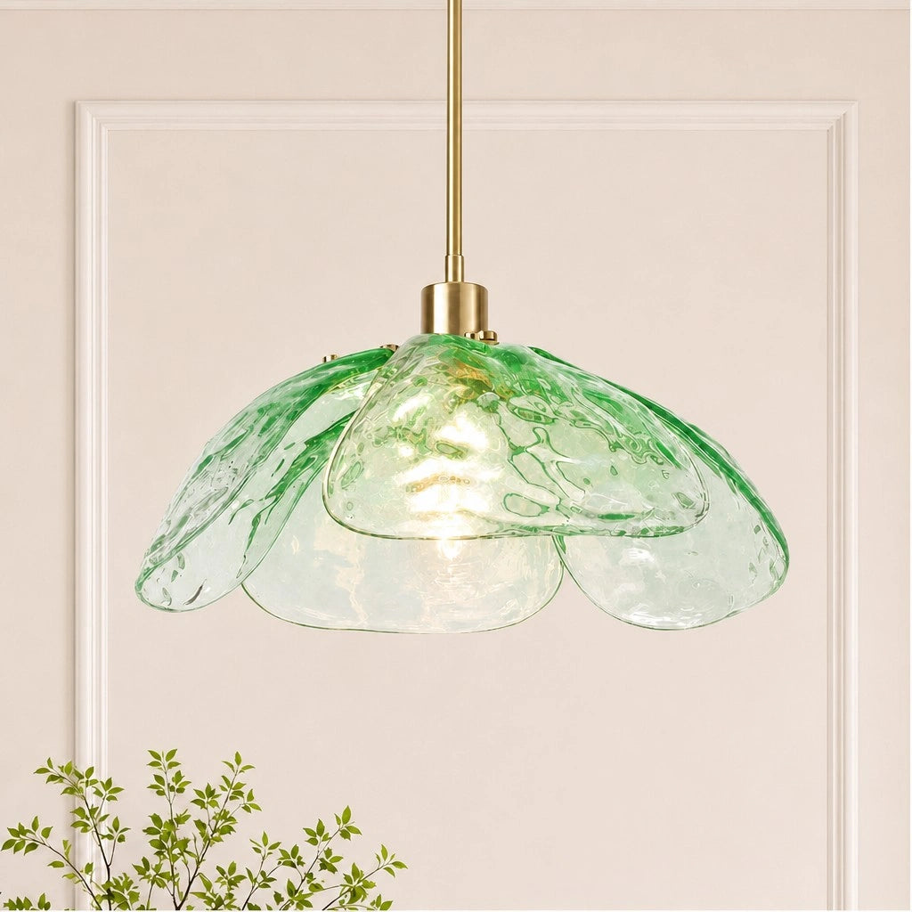 Lampe suspendue avec abat-jour en forme de fleur