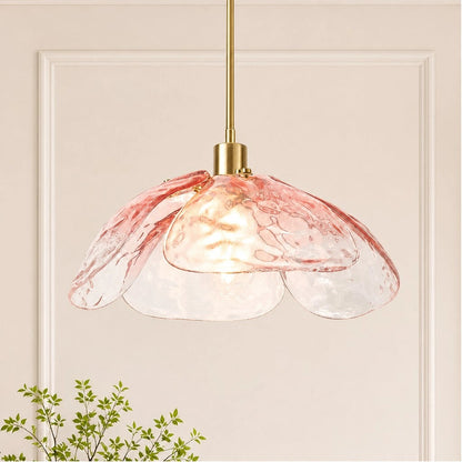 Lampe suspendue avec abat-jour en forme de fleur