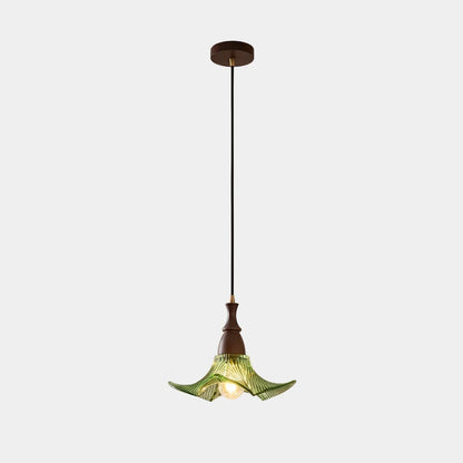 Lampa wisząca kwiatowy klosz