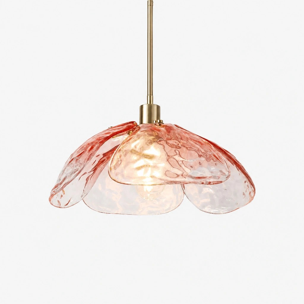 Lampe suspendue avec abat-jour en forme de fleur