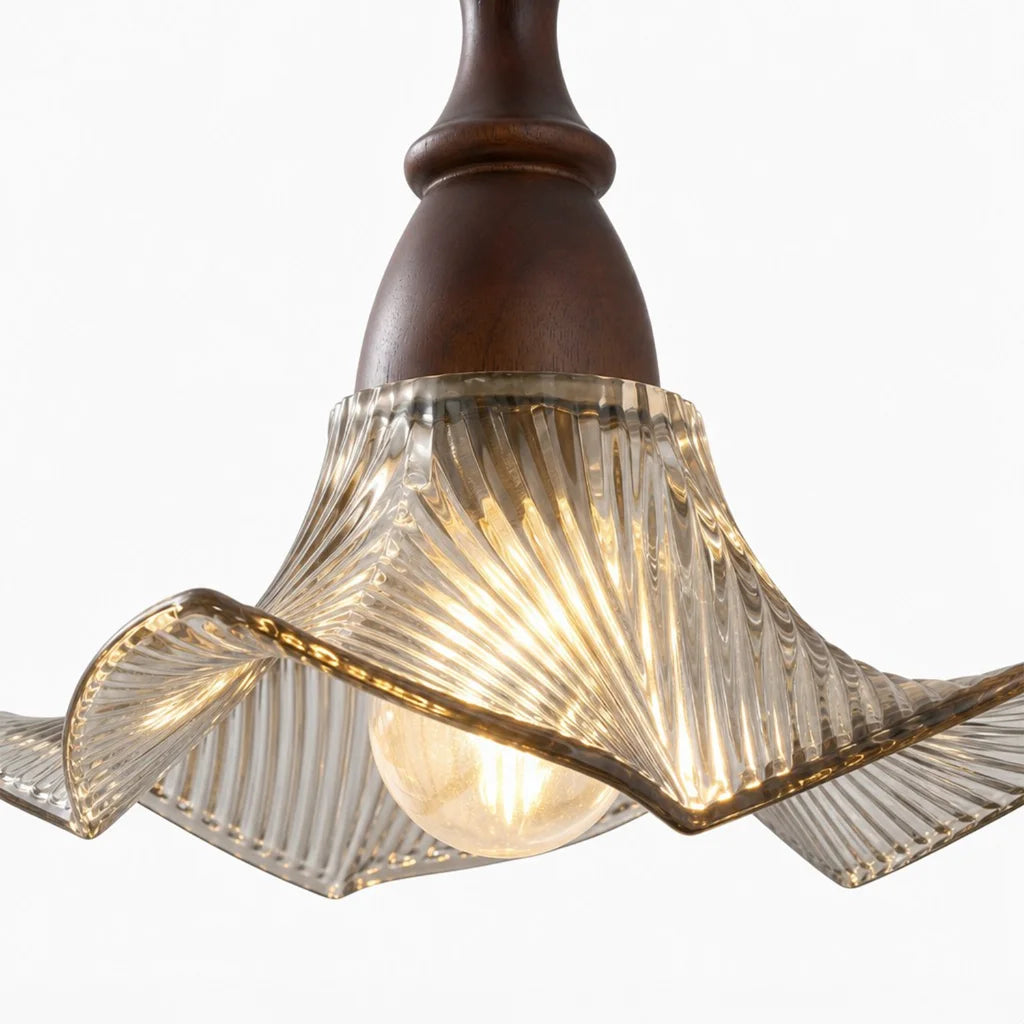 Lampa wisząca kwiatowy klosz