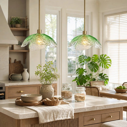 Lampe suspendue avec abat-jour en forme de fleur