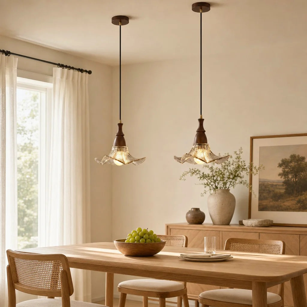 Lampa wisząca kwiatowy klosz