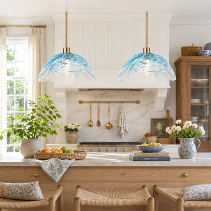Lampe suspendue avec abat-jour en forme de fleur