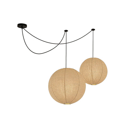 Papírová kulová závěsná lampa
