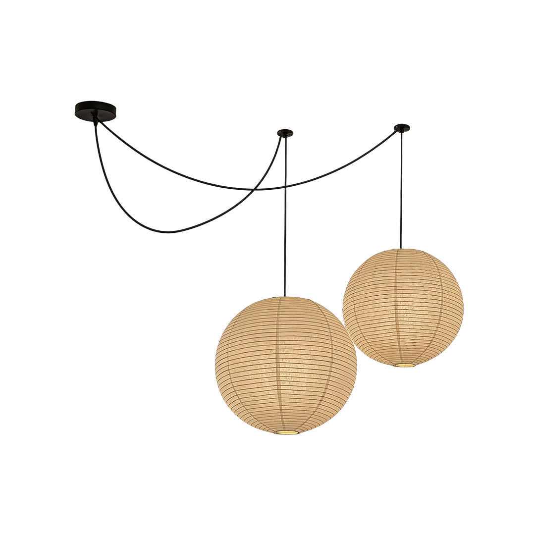 Papírová kulová závěsná lampa