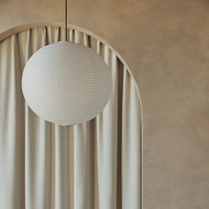 Paper sphere pendant lamp