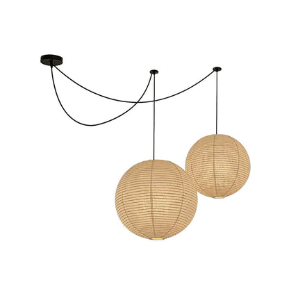 Papírová kulová závěsná lampa